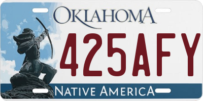 OK license plate 425AFY