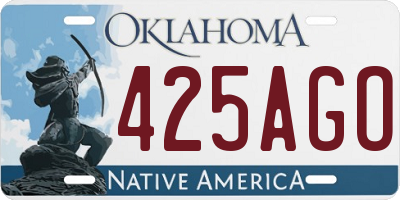 OK license plate 425AGO