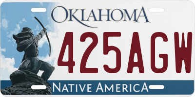 OK license plate 425AGW