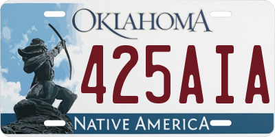 OK license plate 425AIA