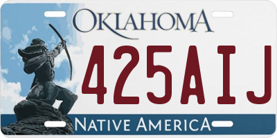 OK license plate 425AIJ