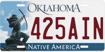 OK license plate 425AIN