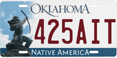 OK license plate 425AIT