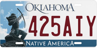 OK license plate 425AIY