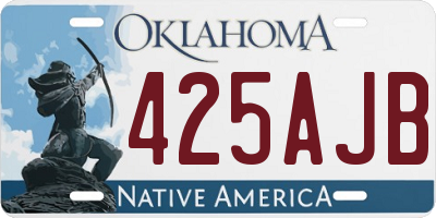 OK license plate 425AJB