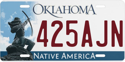 OK license plate 425AJN