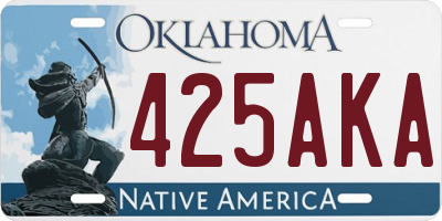 OK license plate 425AKA