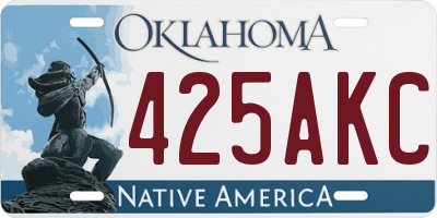 OK license plate 425AKC