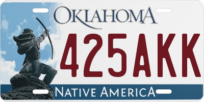 OK license plate 425AKK