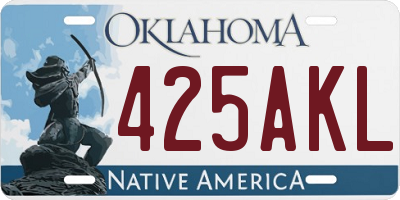 OK license plate 425AKL