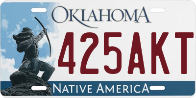 OK license plate 425AKT