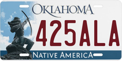 OK license plate 425ALA
