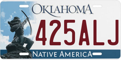 OK license plate 425ALJ