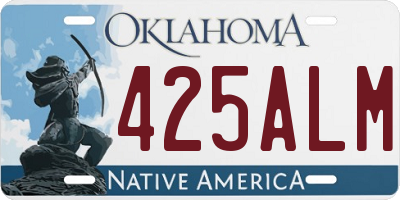 OK license plate 425ALM