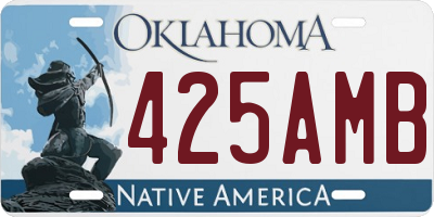 OK license plate 425AMB