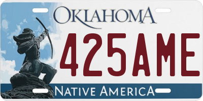OK license plate 425AME