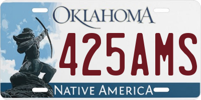 OK license plate 425AMS