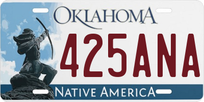 OK license plate 425ANA
