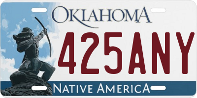 OK license plate 425ANY