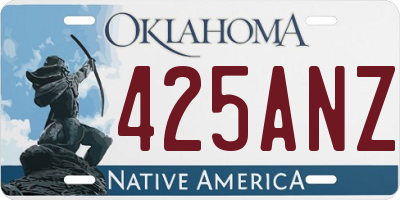 OK license plate 425ANZ