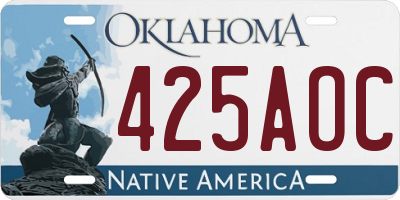 OK license plate 425AOC