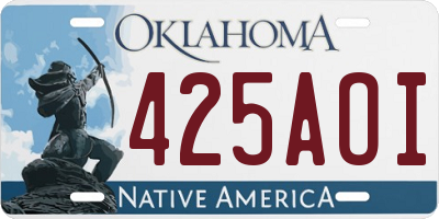 OK license plate 425AOI