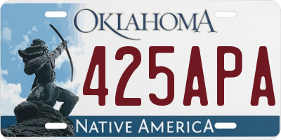 OK license plate 425APA