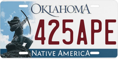 OK license plate 425APE