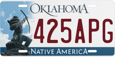 OK license plate 425APG