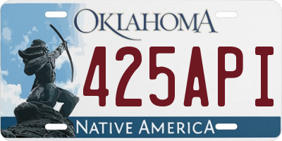 OK license plate 425API