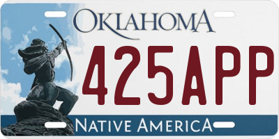 OK license plate 425APP