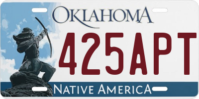 OK license plate 425APT