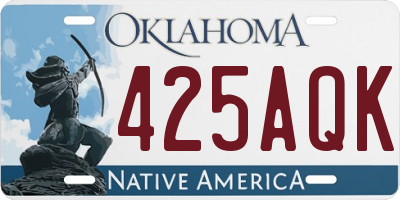 OK license plate 425AQK