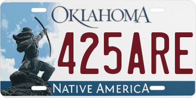 OK license plate 425ARE