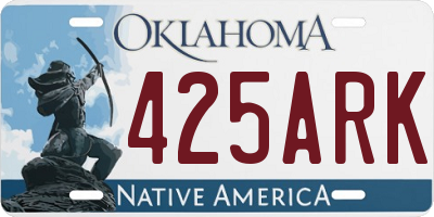 OK license plate 425ARK