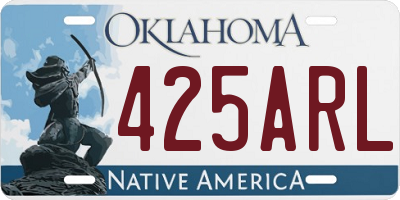 OK license plate 425ARL