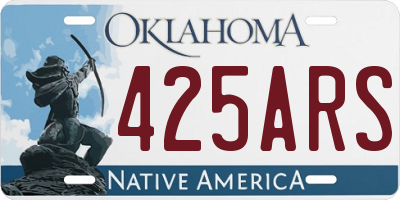OK license plate 425ARS