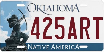 OK license plate 425ART