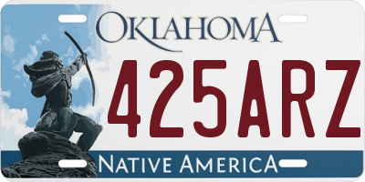 OK license plate 425ARZ