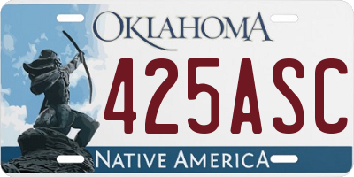 OK license plate 425ASC