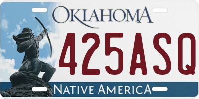 OK license plate 425ASQ