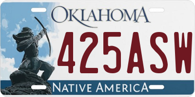 OK license plate 425ASW