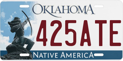 OK license plate 425ATE