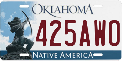OK license plate 425AWO
