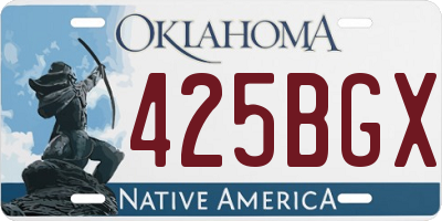 OK license plate 425BGX