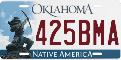OK license plate 425BMA