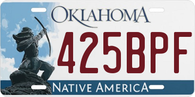 OK license plate 425BPF