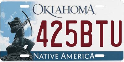 OK license plate 425BTU