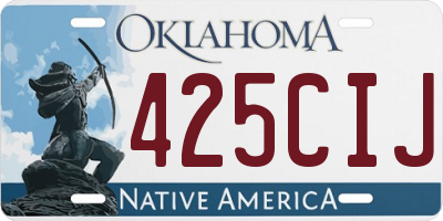 OK license plate 425CIJ