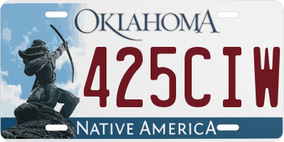 OK license plate 425CIW